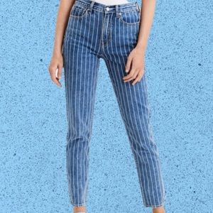 AE Pinstripe Mom Jeans